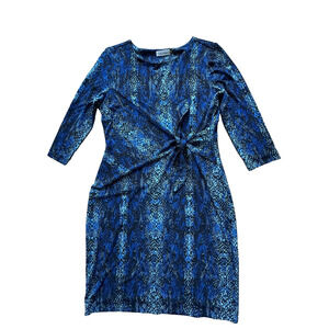 Calvin Klein Blue snake print jersey dress‎ Size 10P